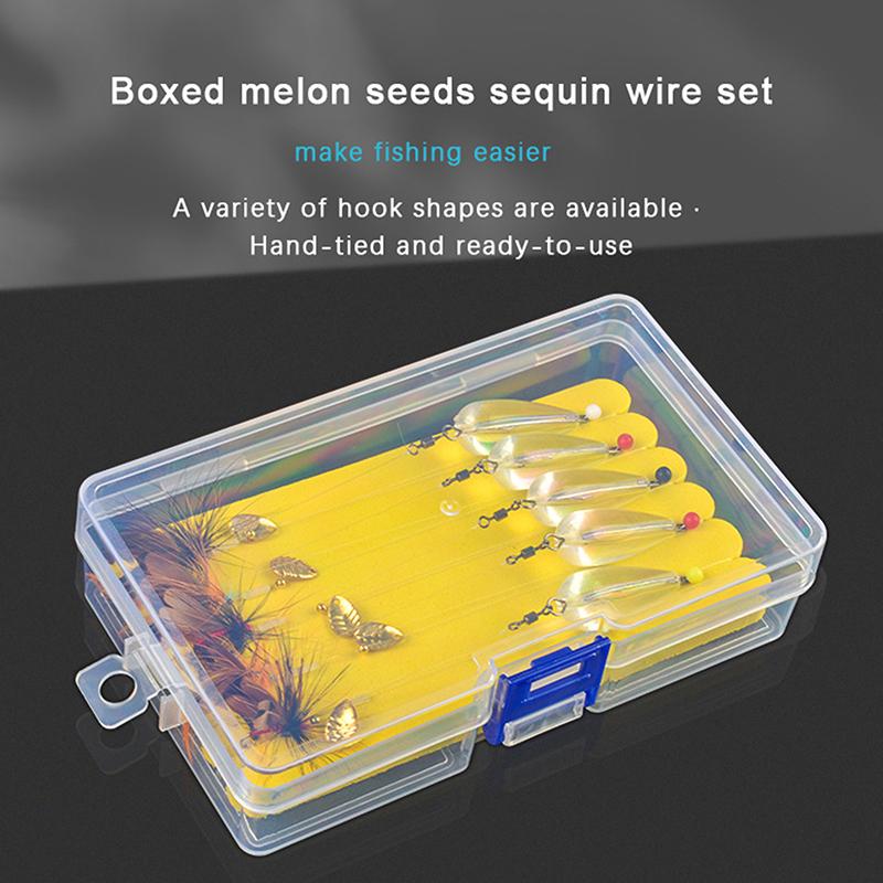 Набор блесток Tie Up The Melon Seed, искусственная наживка Ma Kou Lu Ya, рыболовная группа на крючок для ловли ядовитых комаров, приспособление для метания, микрофон с белой полосой