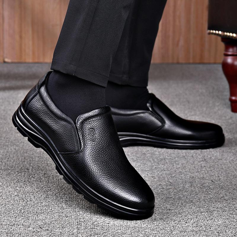 2024 Old Man's Head Men's Business Leather Shoes, Breathable Leather Foot Shoes, First-layer Cowhide Dad Shoes, Gift Money