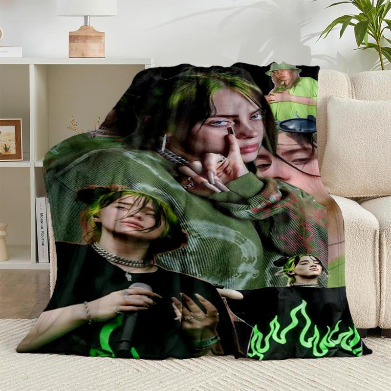 1PC Bi-llie green Artwork Flannel Blanket Gift, Suitable for Both Men And Women, Soft Ideal for Beds And Sofa, Birthday Or Christmas Gift