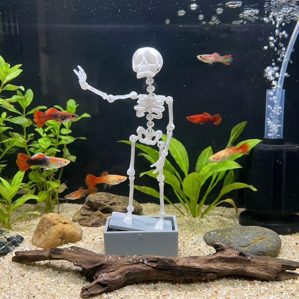 Air Driven Dancing Skeleton Aquarium Bubbler Plastic Movable Oxygen Skeleton Aquarium Tank