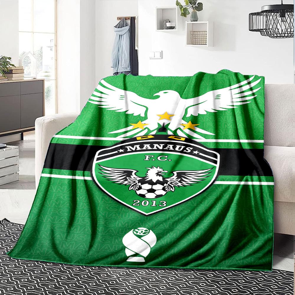 MANAUS FC Print Flannel Blanket High Quality Warm Comfortable Cover for All Seasons Perfect for Gifts Home Decor