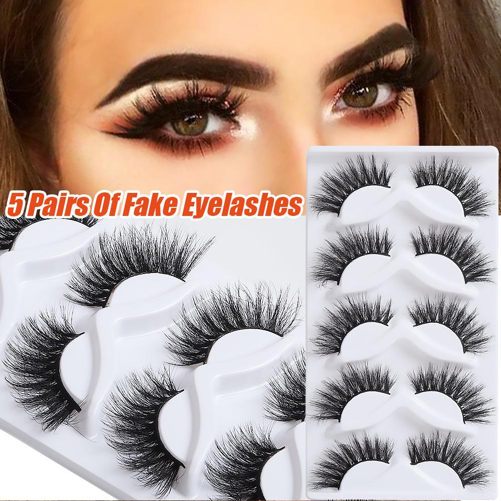 5 Pairs Of High-Quality Imitation Eyelashes Are Messy And Curled To Simulate Daily False Eyelashes