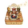 Tonecheer Music Box 3D Puzzle 3D Wooden Puzzle DIY Music Box Assembly Rotating Music Box Clockwork Spring Wood Craft Girls Adults Birthday Gift (Cat