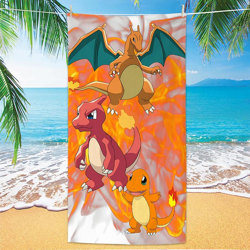 Microfiber Cartoon Printed Beach Towel Quick Absorbent Bath Towel For Adults Kids Swimming Seaside