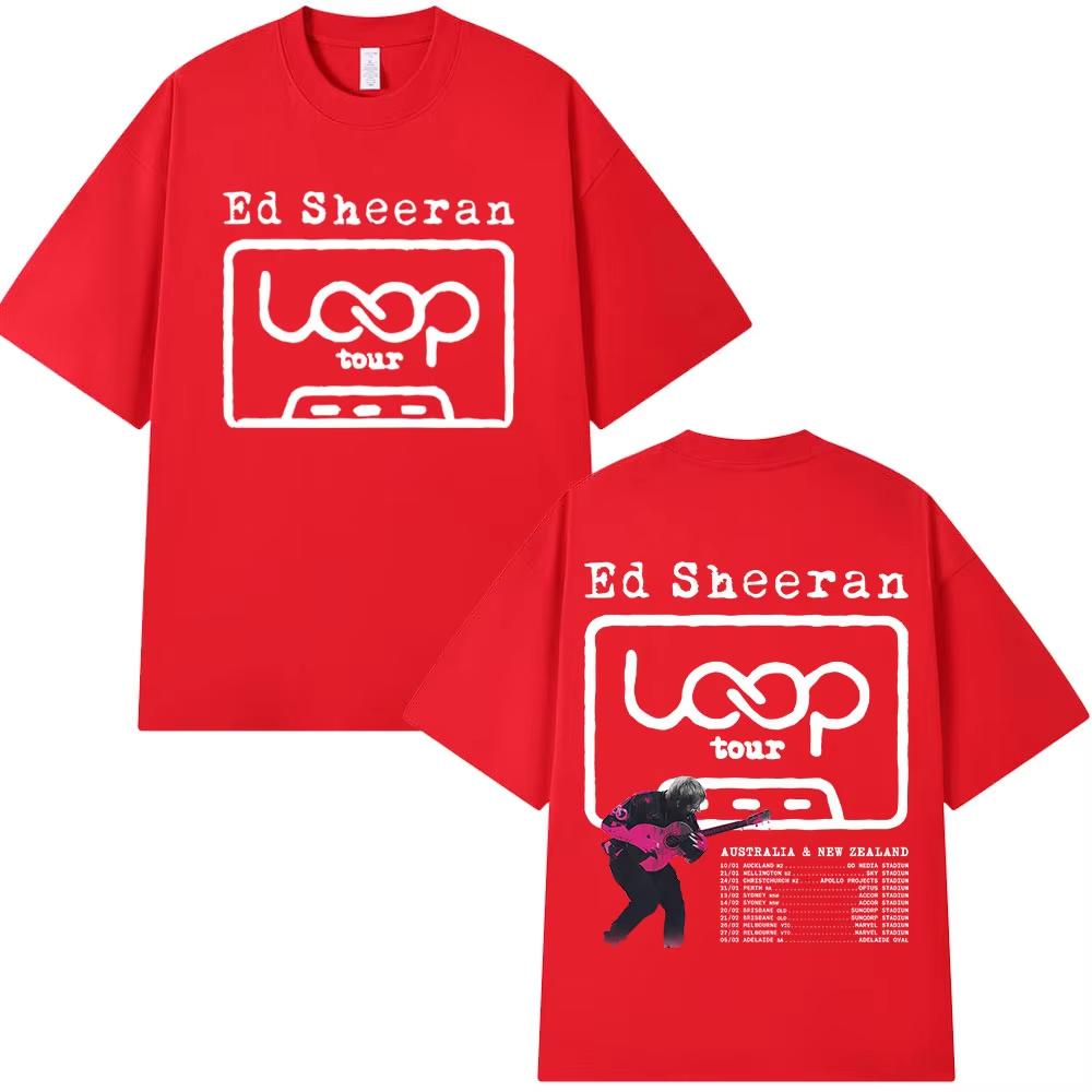 Ed Sheeran Loop Tour Australia and New Zealand 2026 Tour Merch T Shirt Men Women Fashion Tshirt Cotton Cozy Top Fans Gifts