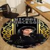 Michael Jackson Pattern Round Rug, Indoor/Outdoor Mat, for Picnic, Gameroom, Bedroom, Office, Living Room, Home Decor Carpet, Birthday Gift