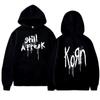 Korn Music Concert Rock Band WORLD TOUR Sweater Men's Female Vintage Metal Gothic Unisex Clothing Streetwear Hooded Top