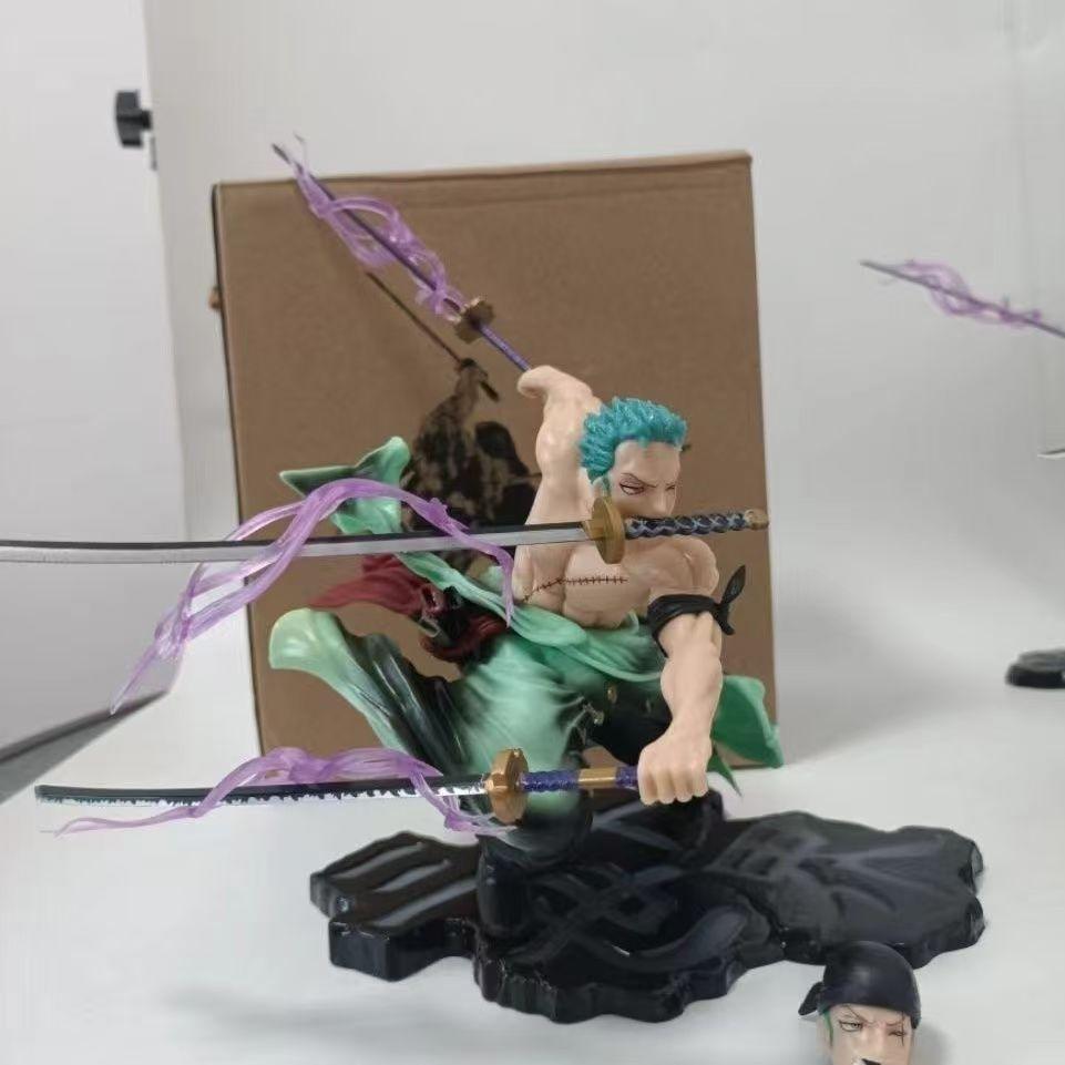 JT studio Same style One Piece 9.84in/25cm Roronoa Zoro Sitting Three Thousand Worlds double Head PVC Mode Toys Gifts