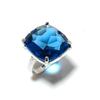 Natural Blue Topaz Gemstone Handmade 925 Sterling Silver Ring Size 7 Q6h99