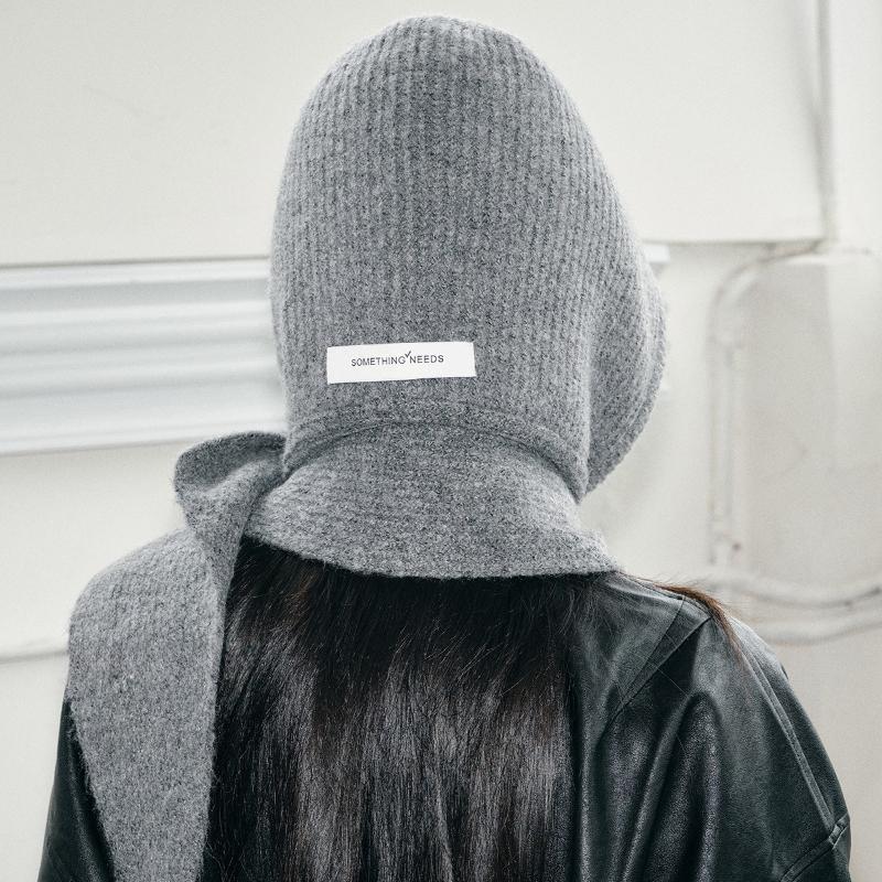 1pc Women Hooded Scarf Cape Balaclava Hat,outdoor Winter Warm Knit Wrap-Around Neck Warmer,Suitable for Daily Wear,vacation