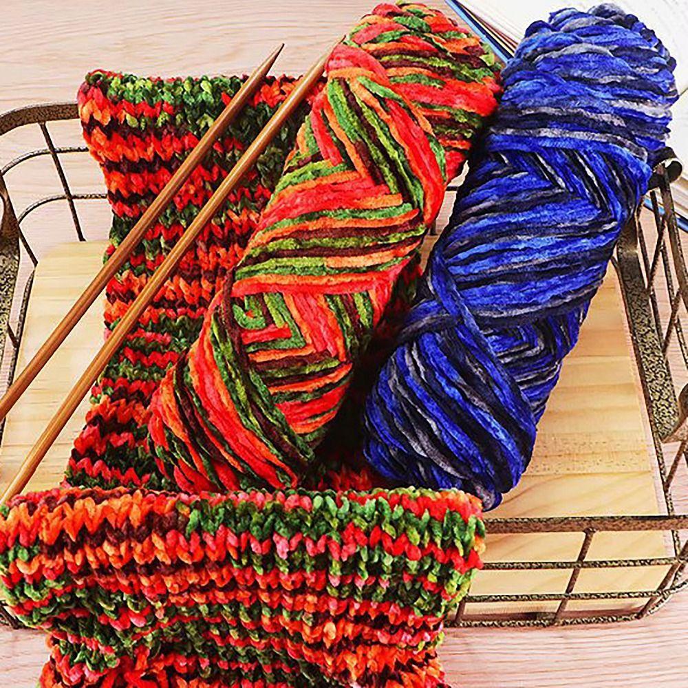 Soft Velvet Macrame Rope Blended Knitting Wool Handicrafts Thread for Scarf Coat Baby Blanket DIY