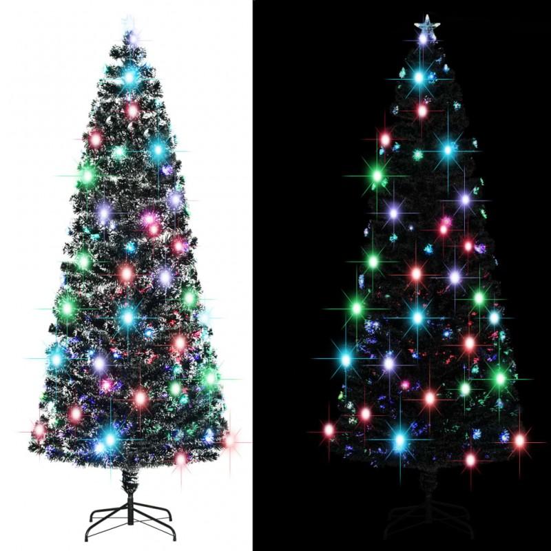 Día y Noche - Día y Noche Árbol de Navidad con luces y soporte fibra óptica 240 cm