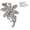 Anti-oxidation Brooch Pin, 3D Flower Design with Sparkling Rhinestones, Lapel Pin Strong Buckle Badge for Coats Shirts Bags Accessories Non-fading