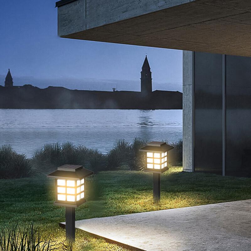 CANMEIJA 2 шт. светодиодные солнечные лампы для газона, уличный солнечный свет, водонепроницаемый садовый светильник, защита от дождя, дорожка, двор, садовый декор, уличный фонарь, форма дома