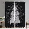 Partition Buddhism Anti-mosquito Curtains 2 Pieces Kitchen Curtains for Living Room Curtain Shades Halloween Decoration Blackout
