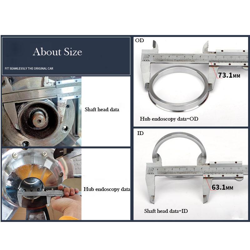 4 шт./комплект Кольцо-центрировщик ступицы колеса из алюминиевого сплава Кольцо-заполнитель отверстия колеса автомобиля 66.6-57.1/73.1-54.1/73.1-56.1/73.1-60.1/73.1-64.1/73.1-67.1