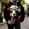 Autumn New 3D The Sheep Wearing Sunglasses Printed Men's Thin Hoodie Casual, Comfortable  3D Digital Printing Hoodie Men