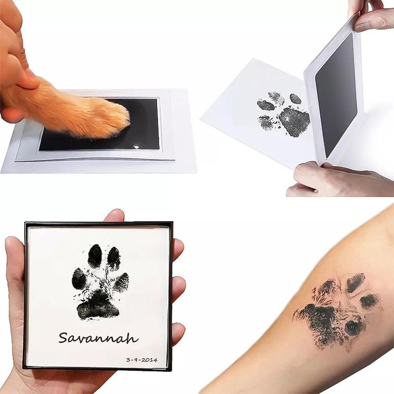 Pet Dog Cat Paw Print Ink Set Pad Baby Handprints Safe Non-toxic Wash Free Easy Clean Diy Handprints Footprints Pet Souvenirs