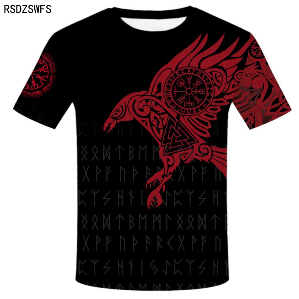 2020 новая летняя модная футболка с татуировкой викингов, мужская рубашка Viking Odin, забавная футболка с 3D принтом Harajuku, повседневная уличная футболка