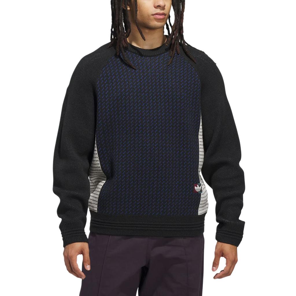 Adidas Originals Shmoofoil FW25 Марк Гонзалес Скейтбординг Полностью Модный Свободный Крой С Круглым Вырезом С Длинным Рукавом Вязаный Свитер Мужской свитер JX5442