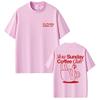 Slow Sunday Coffee Club Funny Meme T Shirt Unisex Women Clothing Casual Vintage Cotton Short Sleeve Tshirts Male Oversized Tshirt