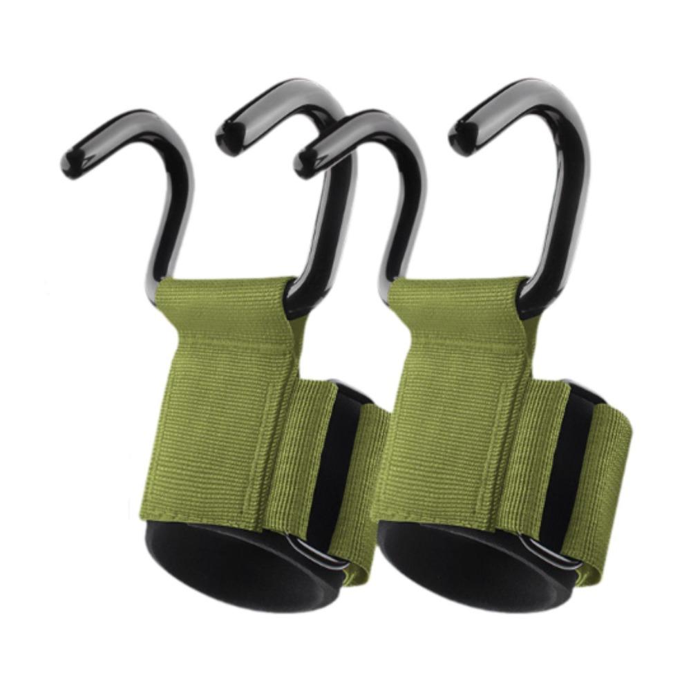 1 pair Adjustable Weight Lifting Grip Hook Pull-up Steel Hook Grips Strap Weightlifting
