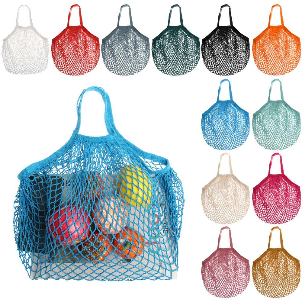 Cotton Reusable Shopping String Fishnet Mesh Bag Net Turtle Bags Woven Net Tote Storage Handbag Tote