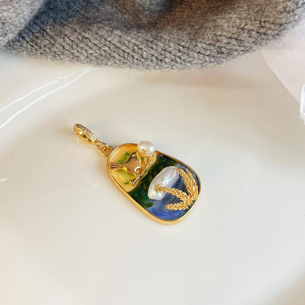 NALA Nala оригинальный дизайн ожерелье с капельной глазурью, роспись одиночный кулон без цепочки, универсальная ниша, подвеска с универсальной застежкой