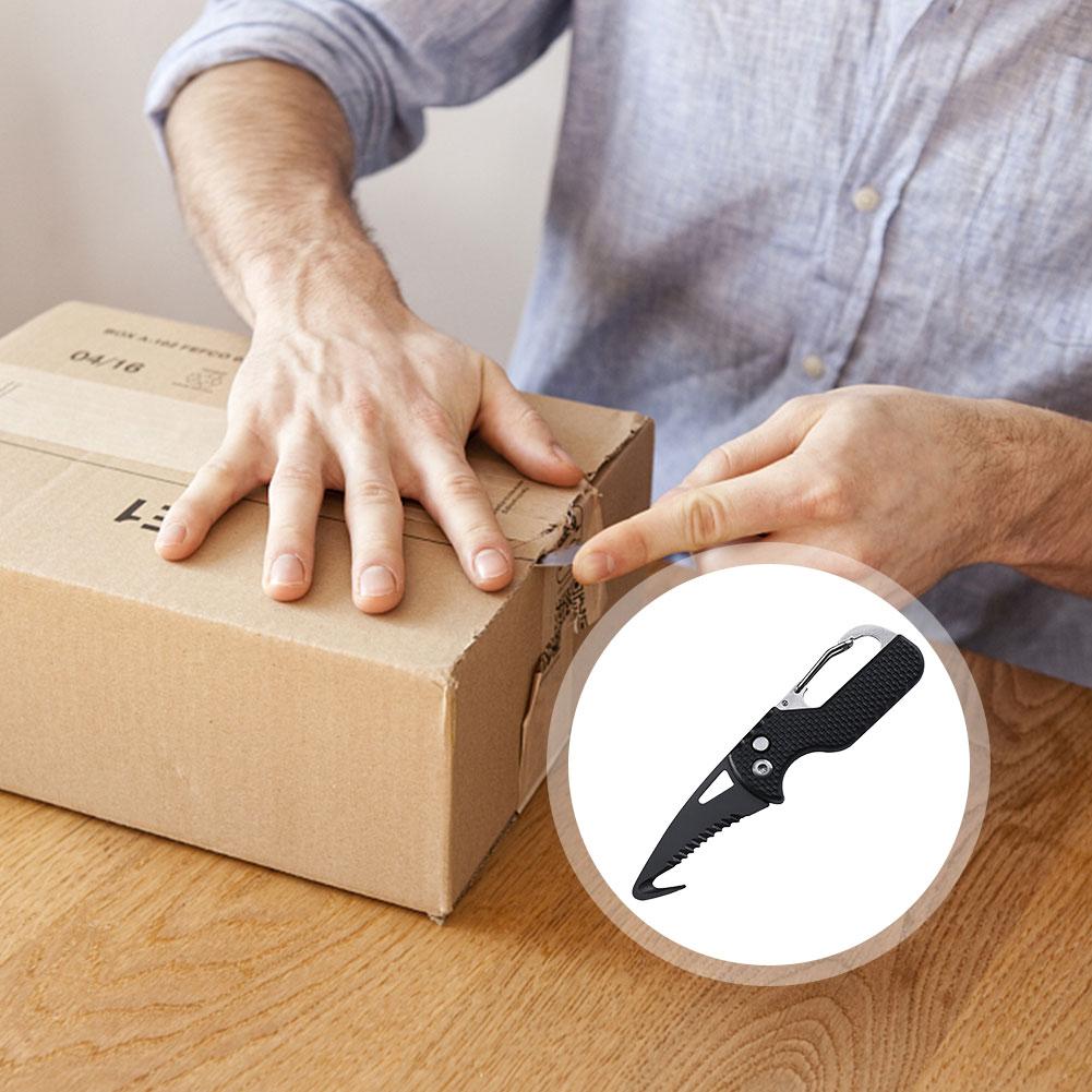 Карманные брелоки Открытая коробка Открытый портативный складной нож Аварийные инструменты (черный) Брелоки для ключей Брелоки для ключей Брелоки для ключей