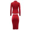 Women's Skirt Suit Temperament Shirt Collar Suit Fashion Long-sleeved Blouse Package Hip Skirt Professional Suit
