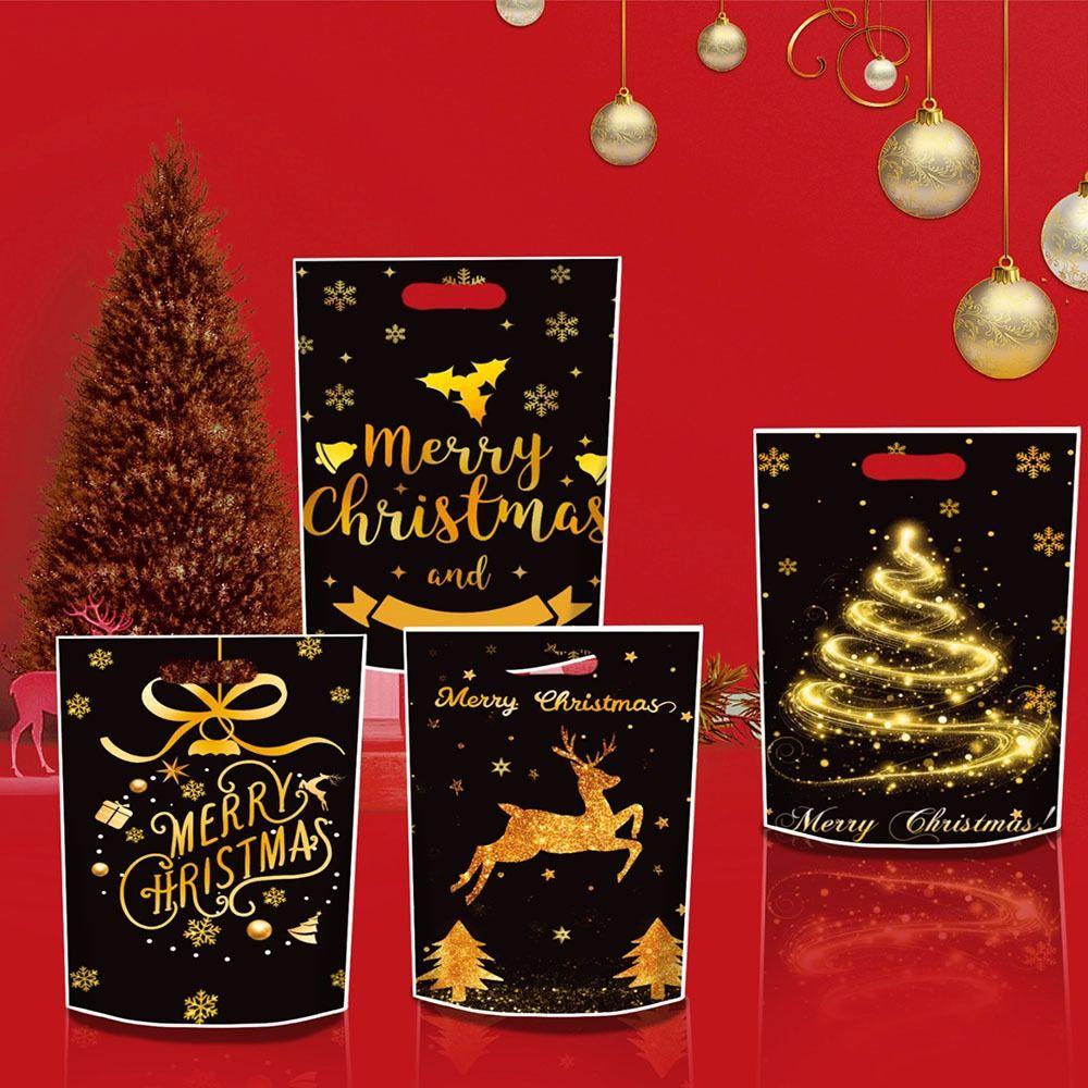 50Pcs PP Christmas Candy Bag Cartoon Style Christmas Gift Bag Christmas Party