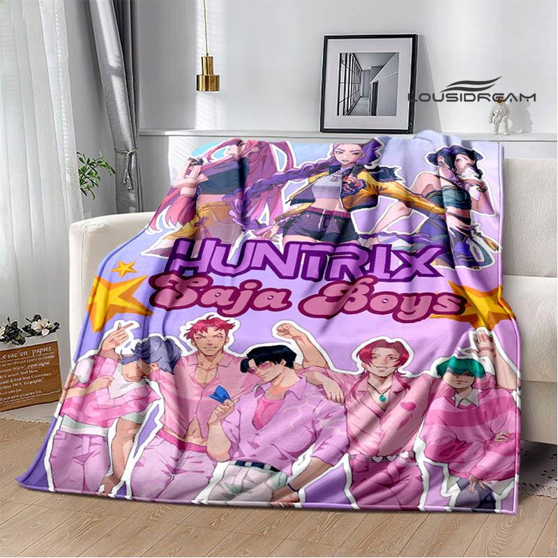 KPop Demon Hunters Cartoon printed blanket Picnic blanket Warm Flannel blankets Home bed linings blankets for beds Birthday Gift