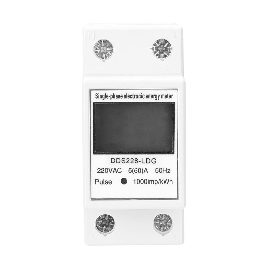 DDS-LDG Однофазный счетчик электроэнергии, 220 В, 50 Гц, с ЖК-дисплеем, крепление на DIN-рейку, 35 мм