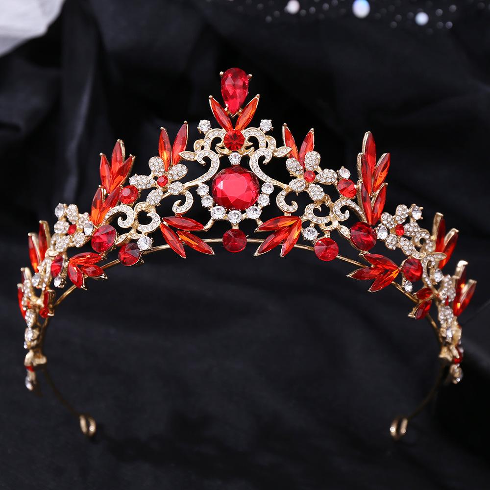 Diamond Popular Rhinestone Headband, Luxury Baroque Crystal Leaf Wedding Bridal Crown