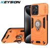 KEYSION Ударопрочный бронированный чехол для Motorola MOTO Edge 70 5G 70 Fusion+5G Защитное кольцо для объектива камеры с выдвижным механизмом Подставка Задняя крышка телефона