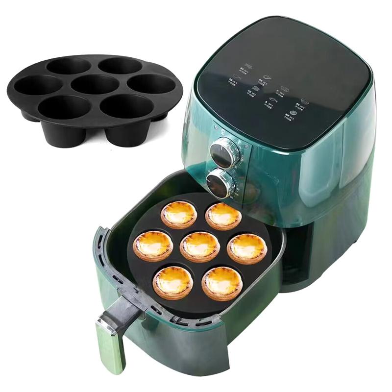 Силиконовая форма для торта с 7 отверстиями, аксессуары для аэрогриля, форма для выпечки в микроволновой печи, пищевая силиконовая форма для выпечки тортов, инструменты для выпечки