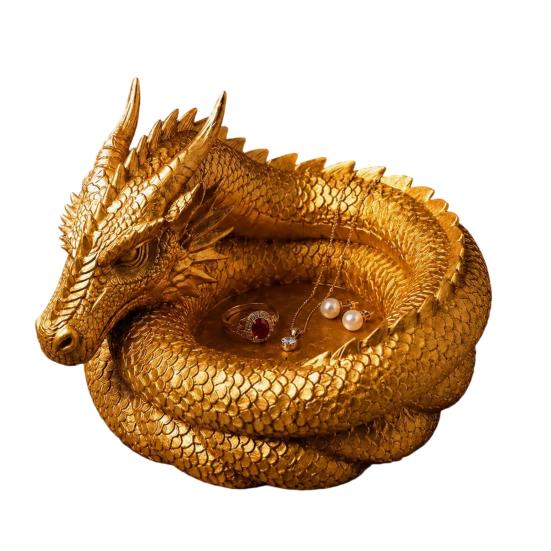 3D-печатный лоток-хранилище для дракона, Декоративная миска-подставка для колец, ключей, монет, украшений, Настольный органайзер для домашнего офиса