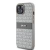 Etui Dkny Leather Mono Stripe & Metal Logo Na Iphone 15 / 14 / 13 - Beżowe