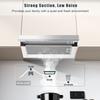 KICHPOWER 60cm Range Hood, Built-in Extractor with Recirculation/Ducted Modes, 12 M³/min, Carbon Filter, LED Lighting
