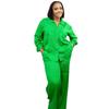 European and American suit women's long-sleeved lapel large-size cardigan shirt trousers African foreign-style women's clothing loose new two-piece 