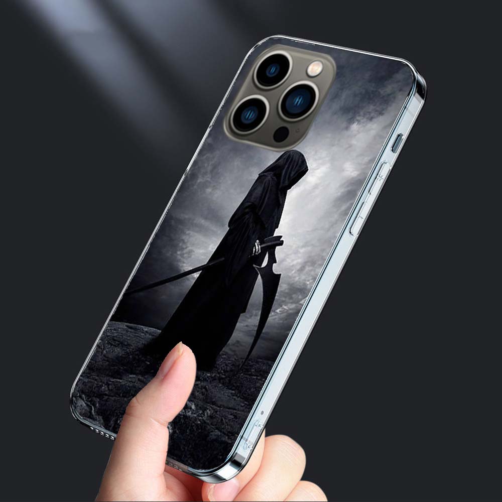 Чехол для телефона Смерть Жнец Череп Для Iphone 16E 15 Pro 14 Plus 17E 16 17 Pro Max Air 11 12 13 Mini Ударопрочный Capa Милый Cov