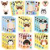 6/12 листов Милые Животные Собака Мультяшные Наклейки-Пазлы Kawaii Питомец Щенок Сделай Лицо DIY Собери Пазл Образовательная Игрушка Наклейки Подарок
