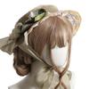 Delicate Flower Flat Hat Women Straw Bonnet Vacation Beach Hat Sweet Foldable Travel Bonnet Hat Sunscreens Sunproof Hat