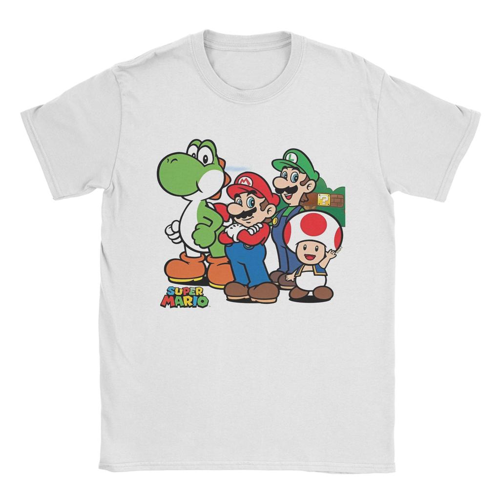 Unisex Women Marios Power up T Shirt 100 Cotton Clothes Vintage Short Sleeve O Neck Tees Unique TShirts