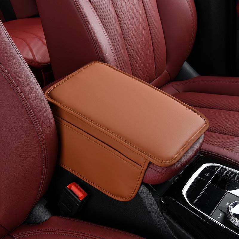 Universal Car Armrest Box Pad with Storage Pockets - Upgrade for Central Console Protection