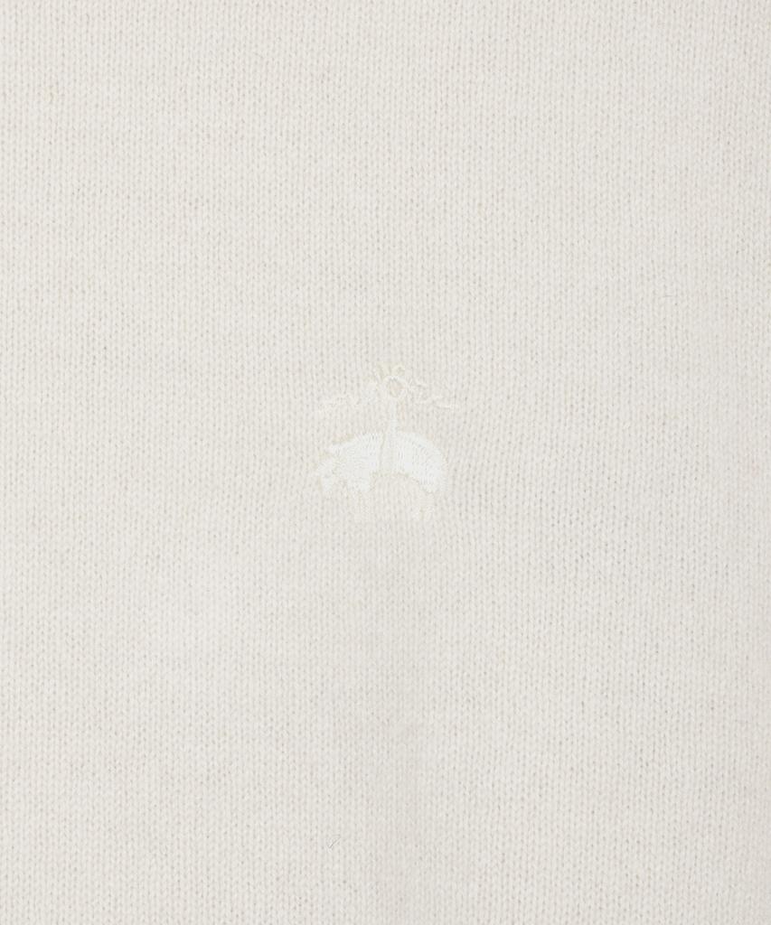 BROOKS BROTHERS Wool Cashmere Solid Half-Neck Sweater (Ivory) (Bbwumbf404)