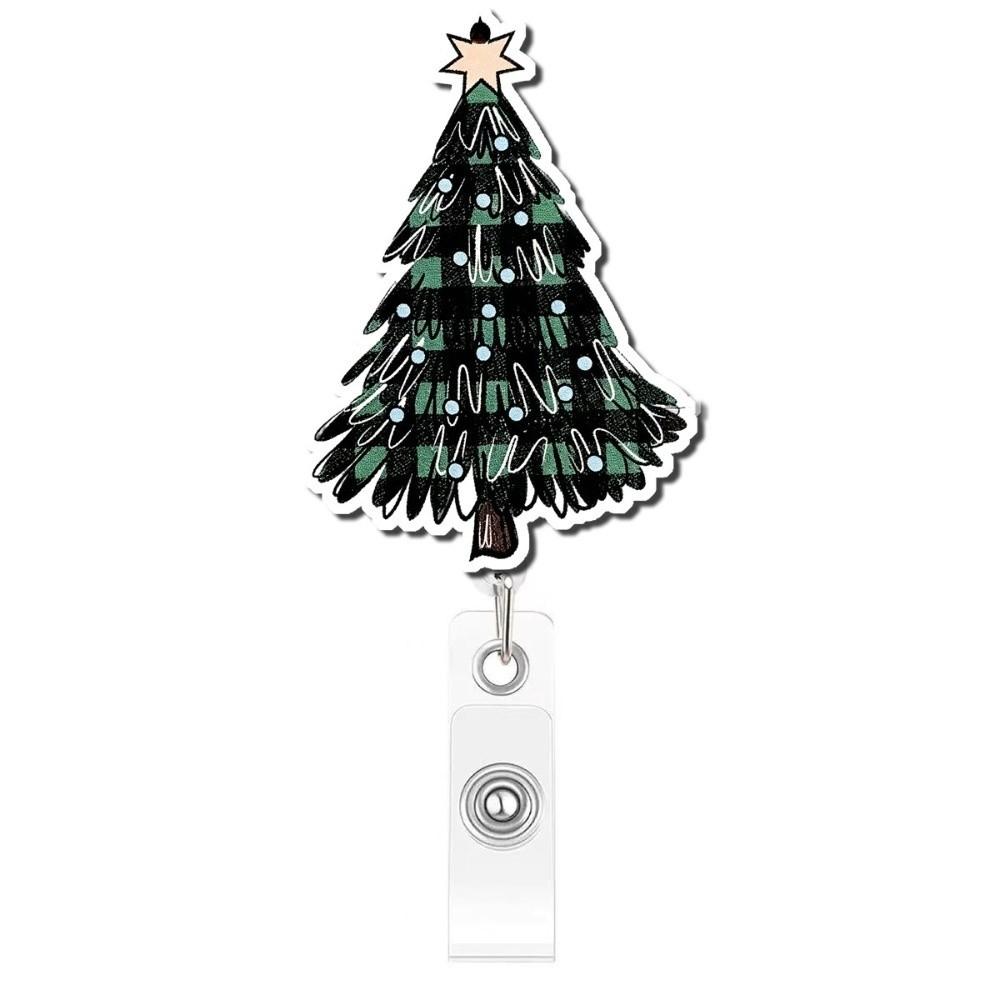 Pink Santa Christmas Badge Holder Santa Claus Badge Reel Funny Retractable Badge Reel Office