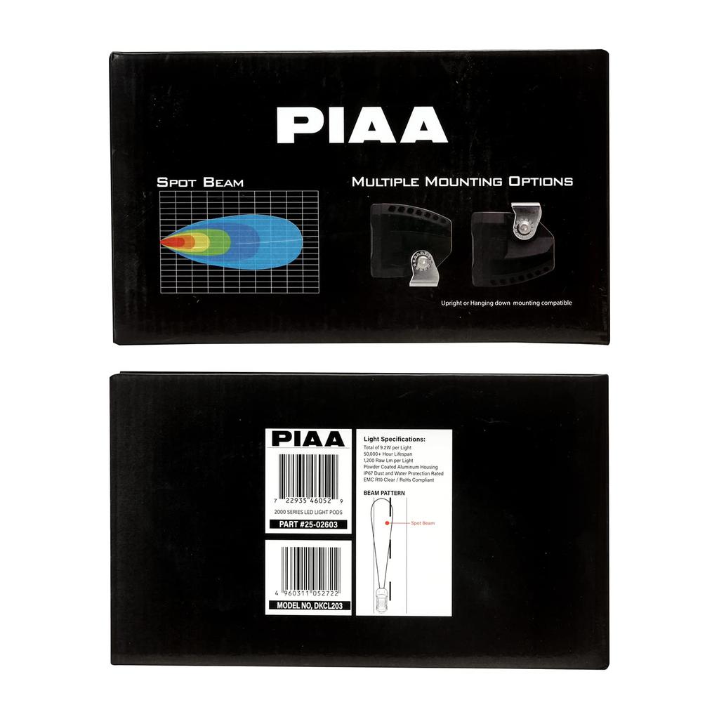 PIAA Модернизированная лампа LED Spot Light Distribution 5600K 2 шт. Совместимость с IPX7 DKCL203 [2000LIGHT PODS] 12 В/9,2 Вт