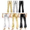 Men's Wetlook Flared Trousers 70s Retro Costume Men's Leather Trousers Shiny Trousers Leggings Dance Clubwear