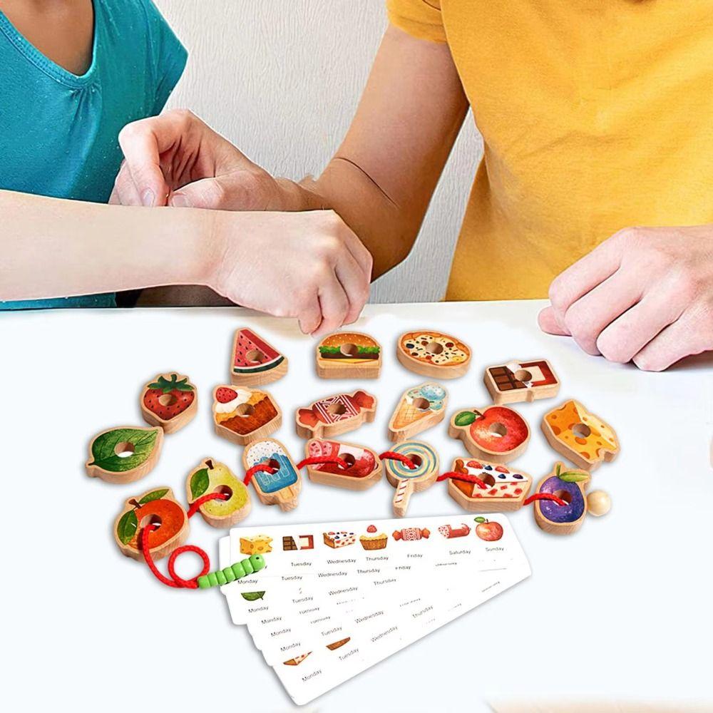 Caterpillar Food Baby Threading Games Lacing Beads Learning Toy Baby Toddlers Kids